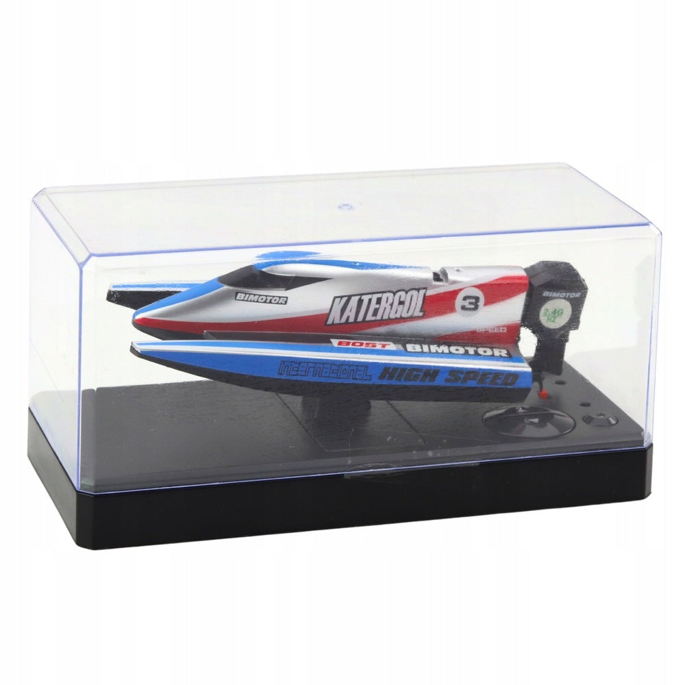 BOAT MOTORBOAT REMOTE CONTROLLED RC RACING BLUE-SILVER 14CM Brand LEAN Toys