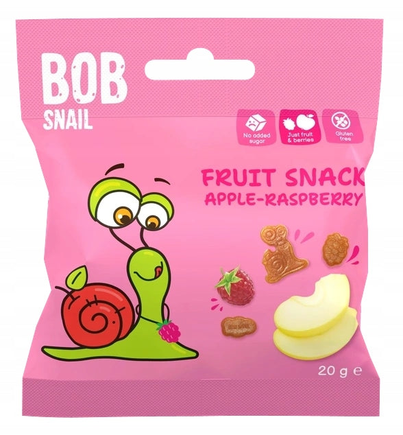BOB SNAIL Fruit Gummies APPLE RASPBERRY Without Added Sugar 20g Manufacturer code 4820219347859