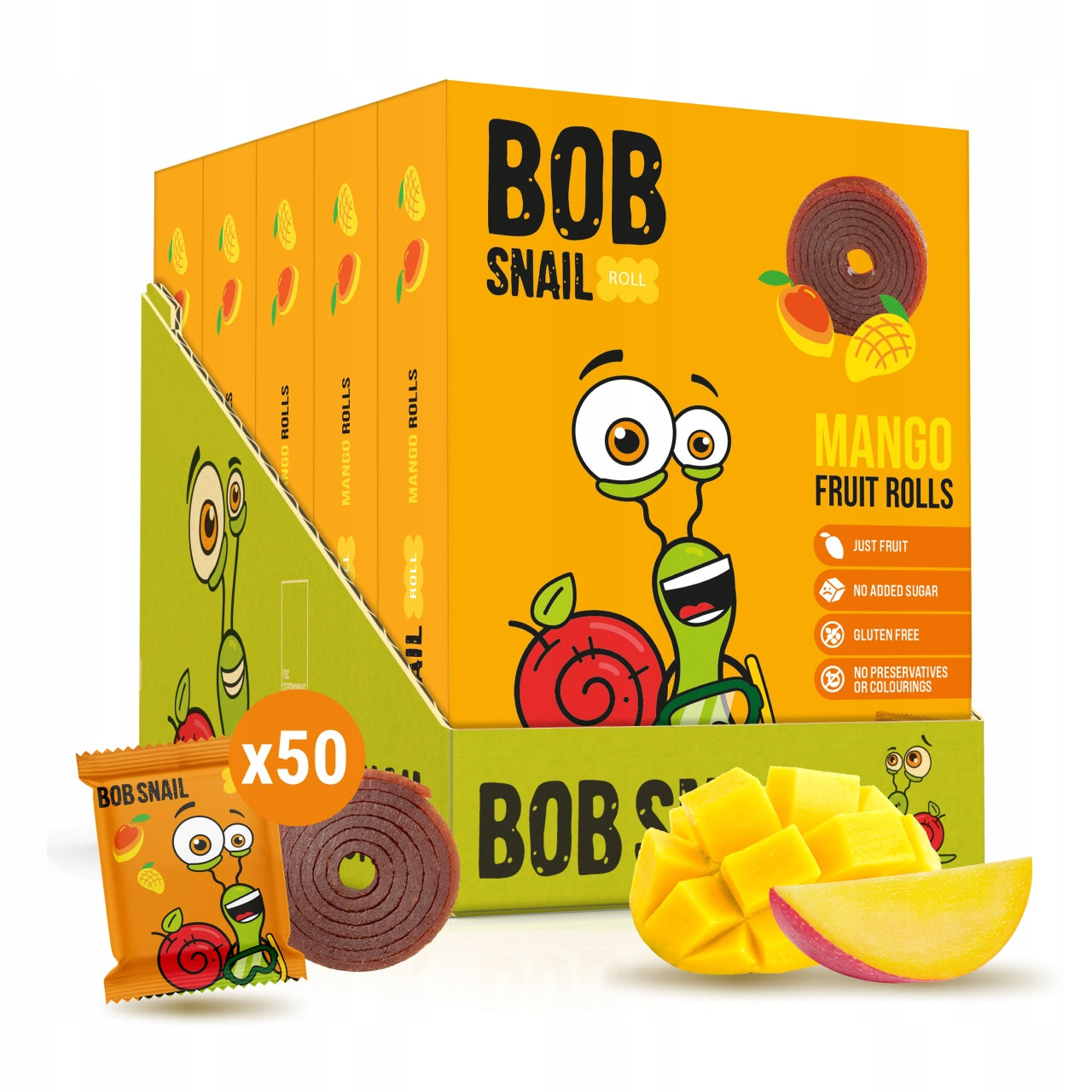 BOB SNAIL Set - Mango Fruit Rolls 500 g (5 * 100 g)