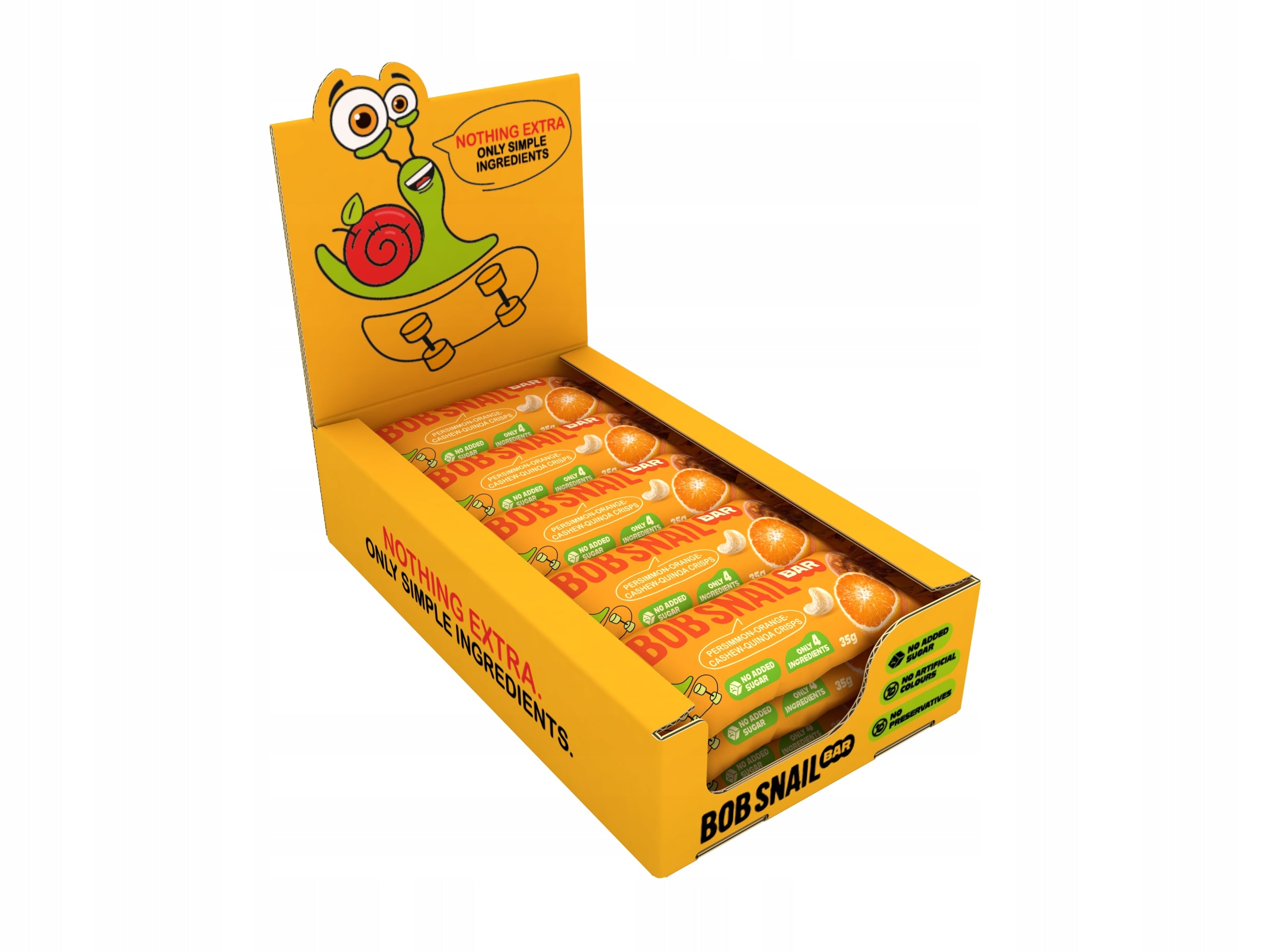 BOB SNAIL fruit bar KAKI ORANGE CASHEWS without added sugar 15 x 35g Brand Bob Snail