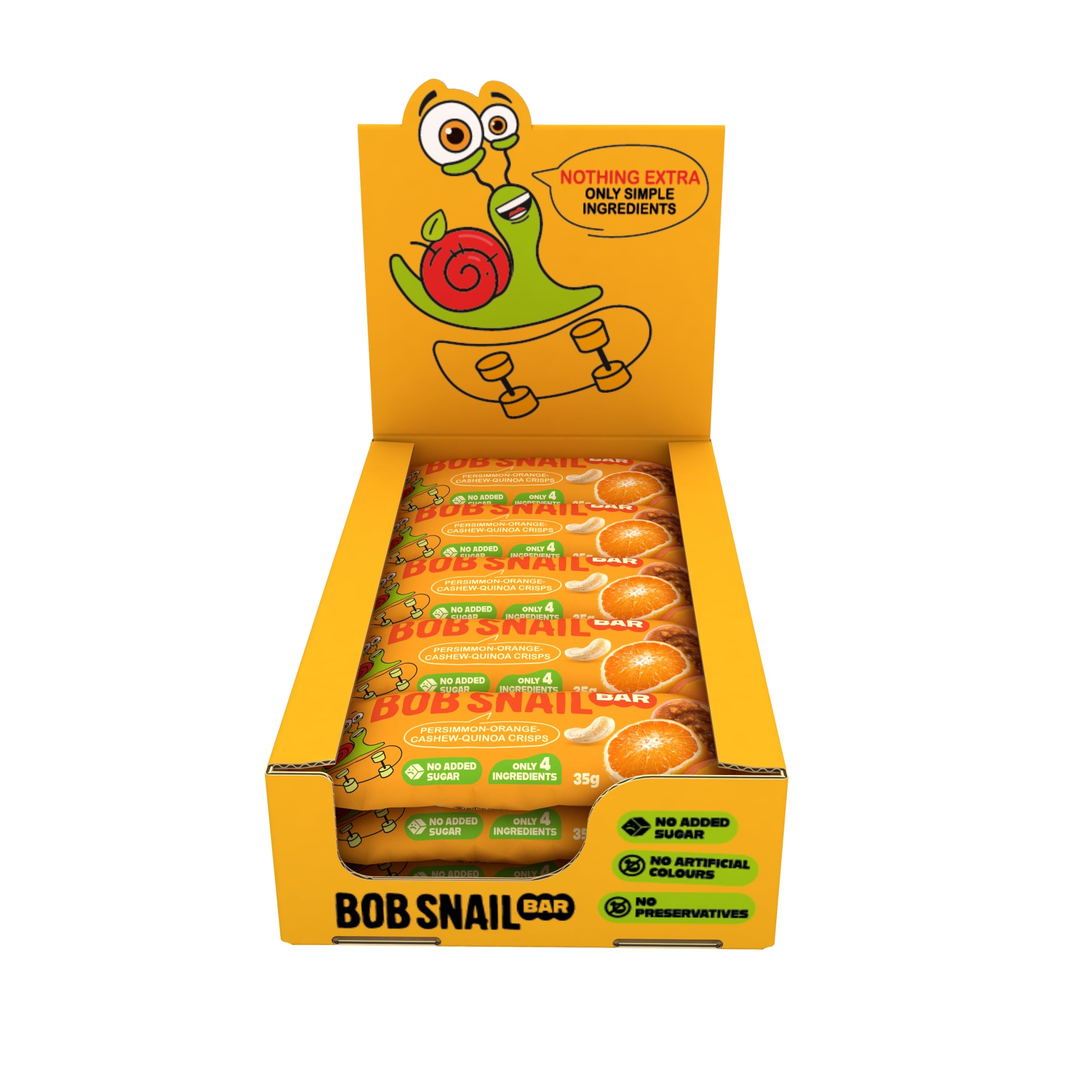 BOB SNAIL fruit bar KAKI ORANGE CASHEWS without added sugar 15 x 35g