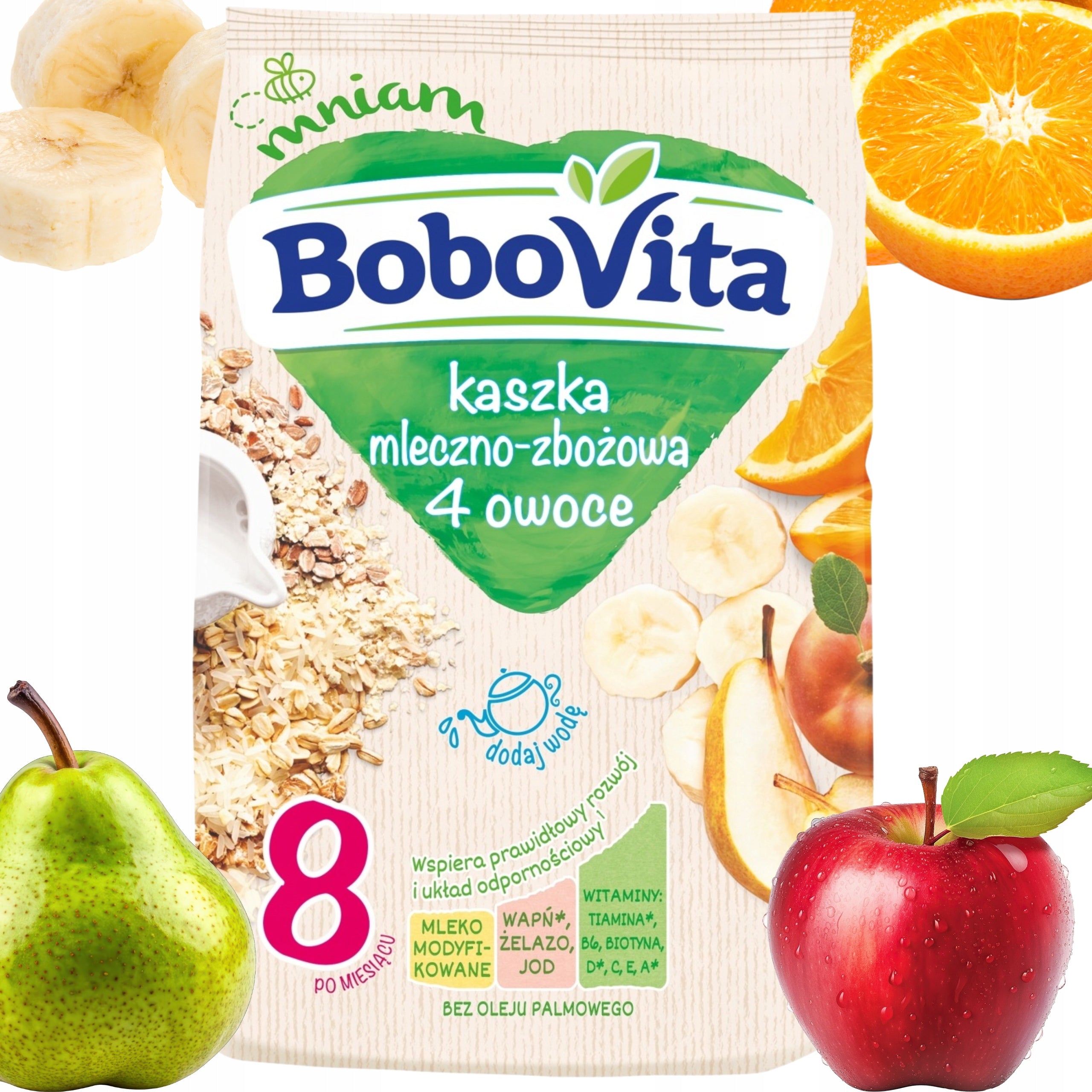 BOBOVITA MILK PORRIDGE 4 FRUITS AFTER 8 MONTHS 230G