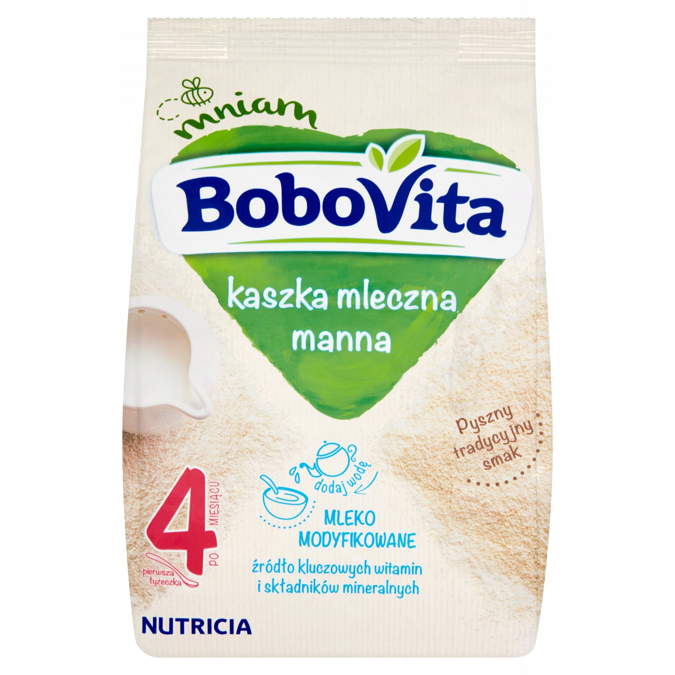 BOBOVITA MILK PORRIDGE MANNA WITHOUT SUGAR AFTER 4 MONTHS ONWARDS 230g Manufacturer code 5900852484001