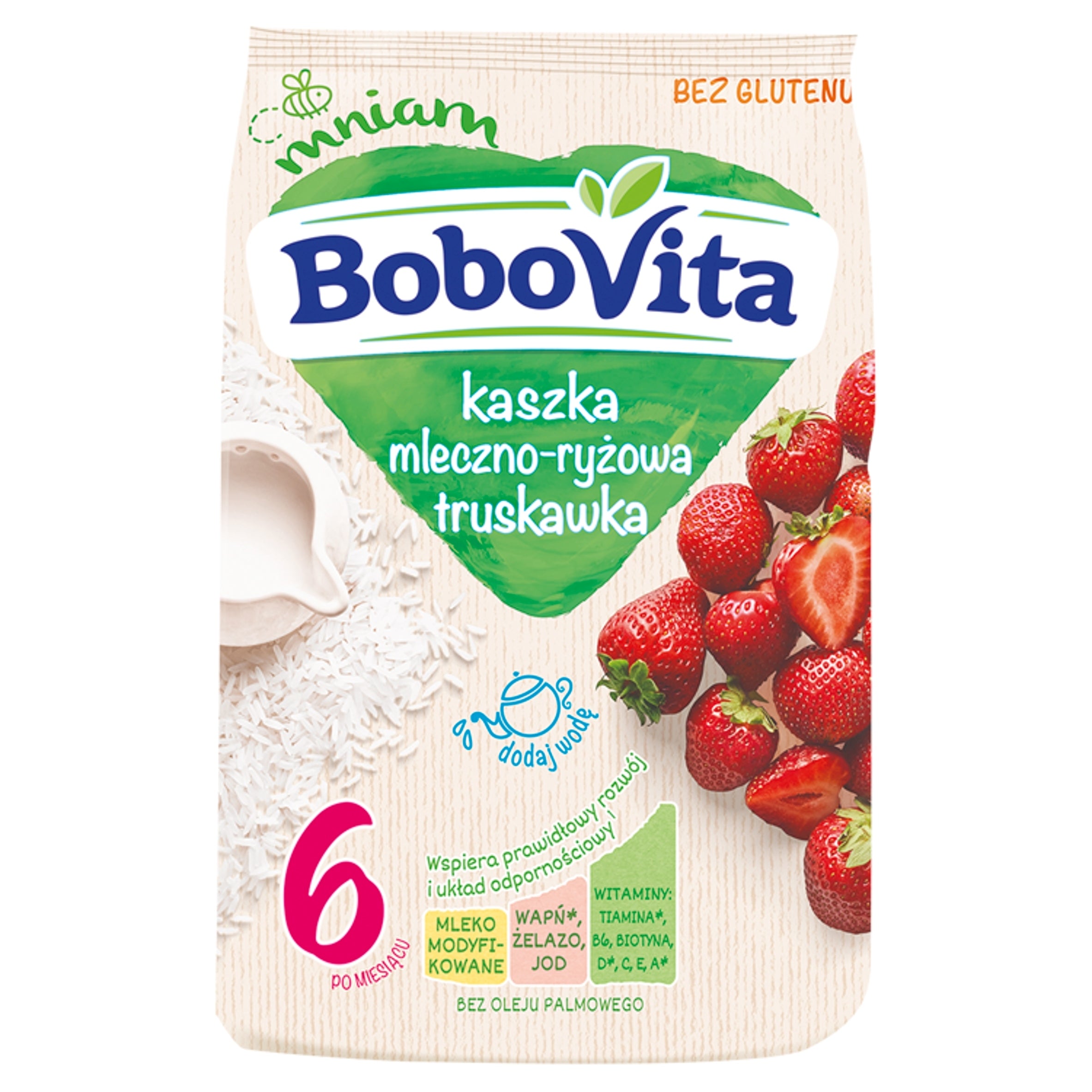BOBOVITA Milk and Rice Porridge Strawberry 6m+ 230 g(087)