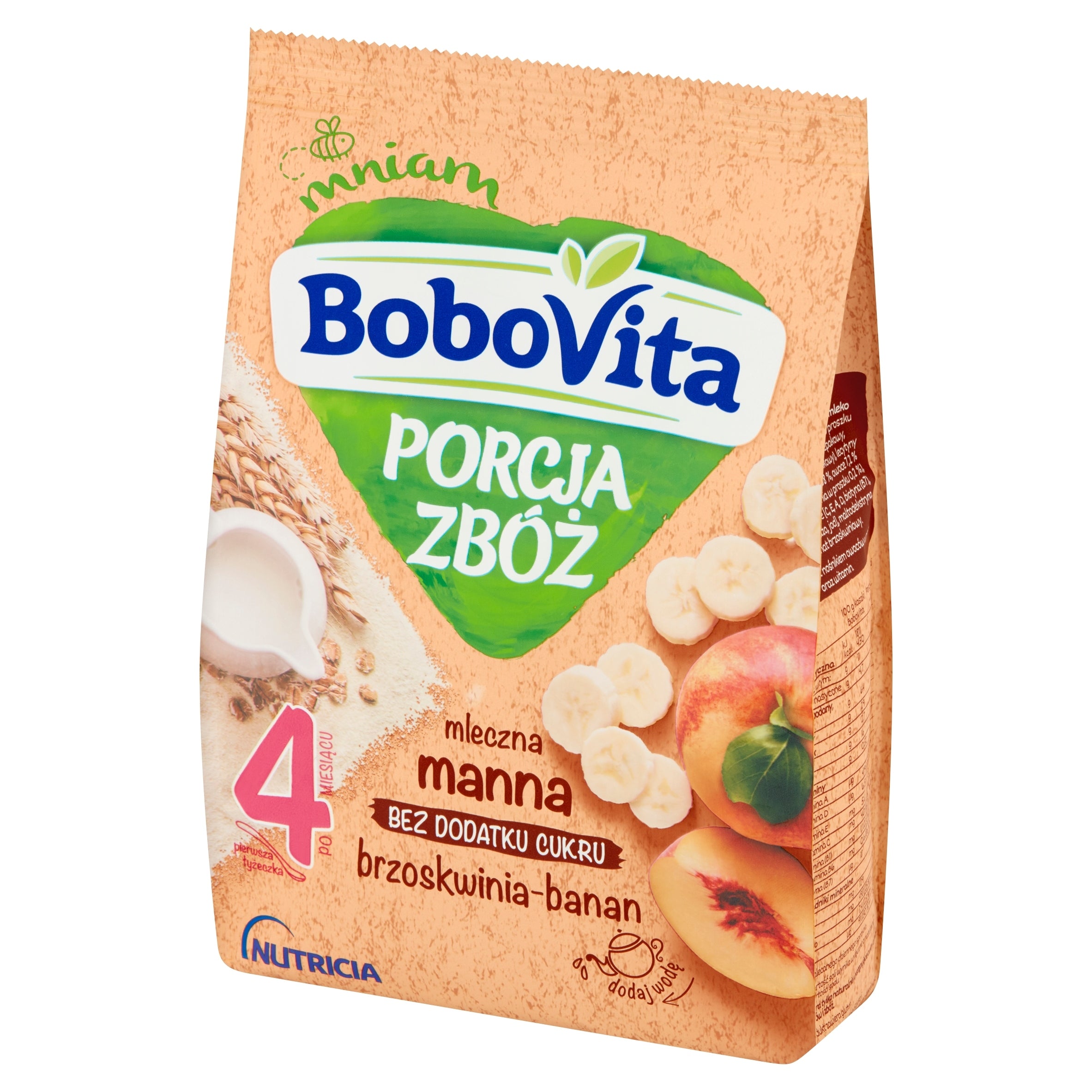 BOBOVITA PORRIDGE PORTION OF MILK CEREALS MANNA PEACH BANANA 4m+ 210g Manufacturer code 5900852922671