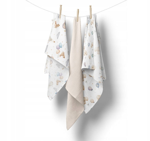 BOCIOLAND DIAPERS MUSLIN DIAPERS 100% COTTON 70x70 SWADDLE BL300 BEIGE Brand Bocioland