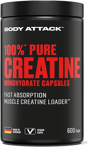 BODY ATTACK 100% Creatine Monohydrate 600 Capsules