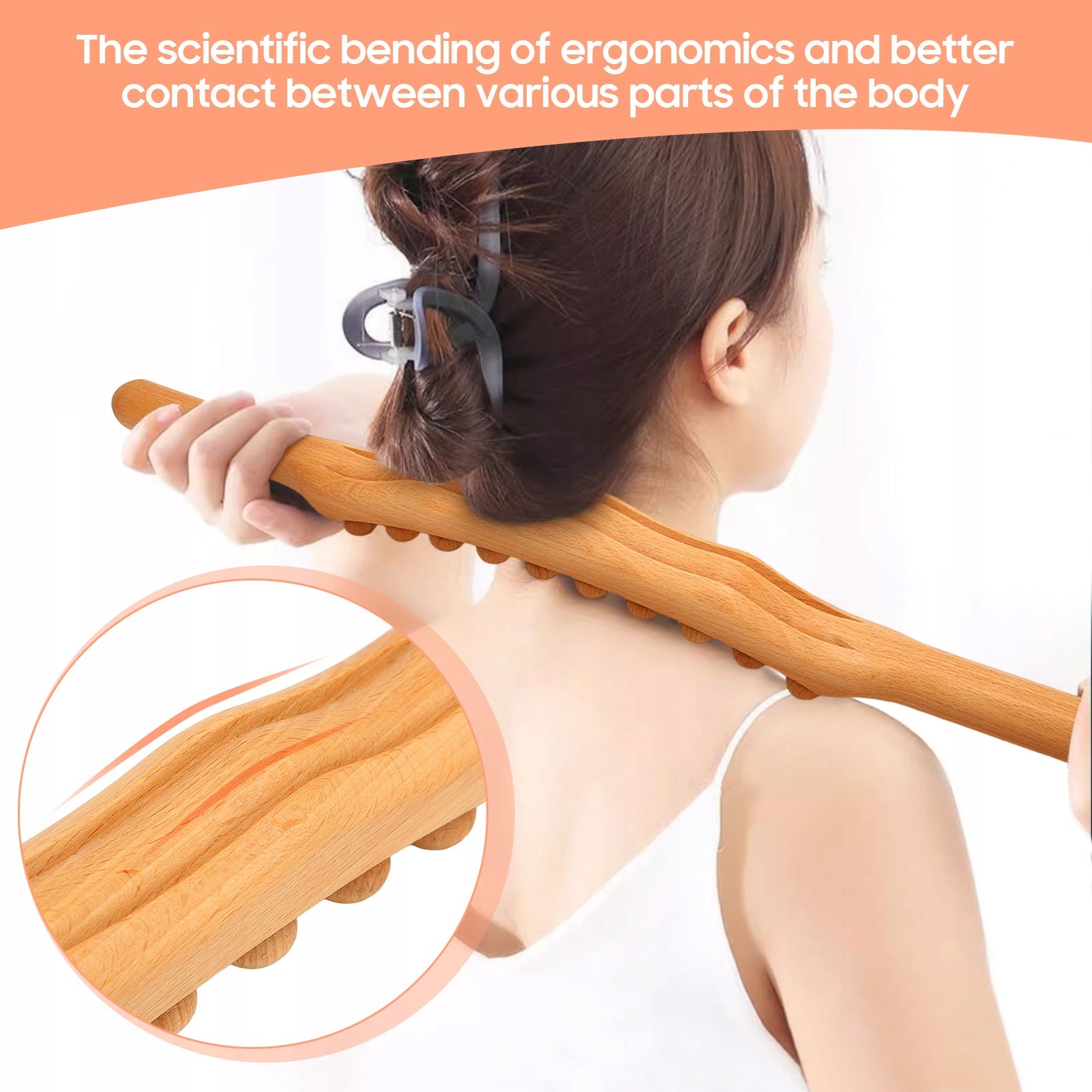BODY BACK MASSAGE ROLLER MASSAGER STICK WOODEN LYMPHATIC DRAINAGE Manufacturer code Heeio1D