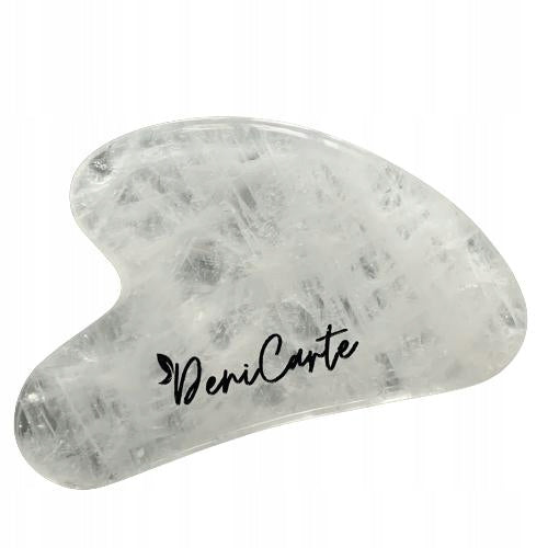 BODY FACE MASSAGER PLATE GUA SHA STONE NATURAL QUARTZ WHITE