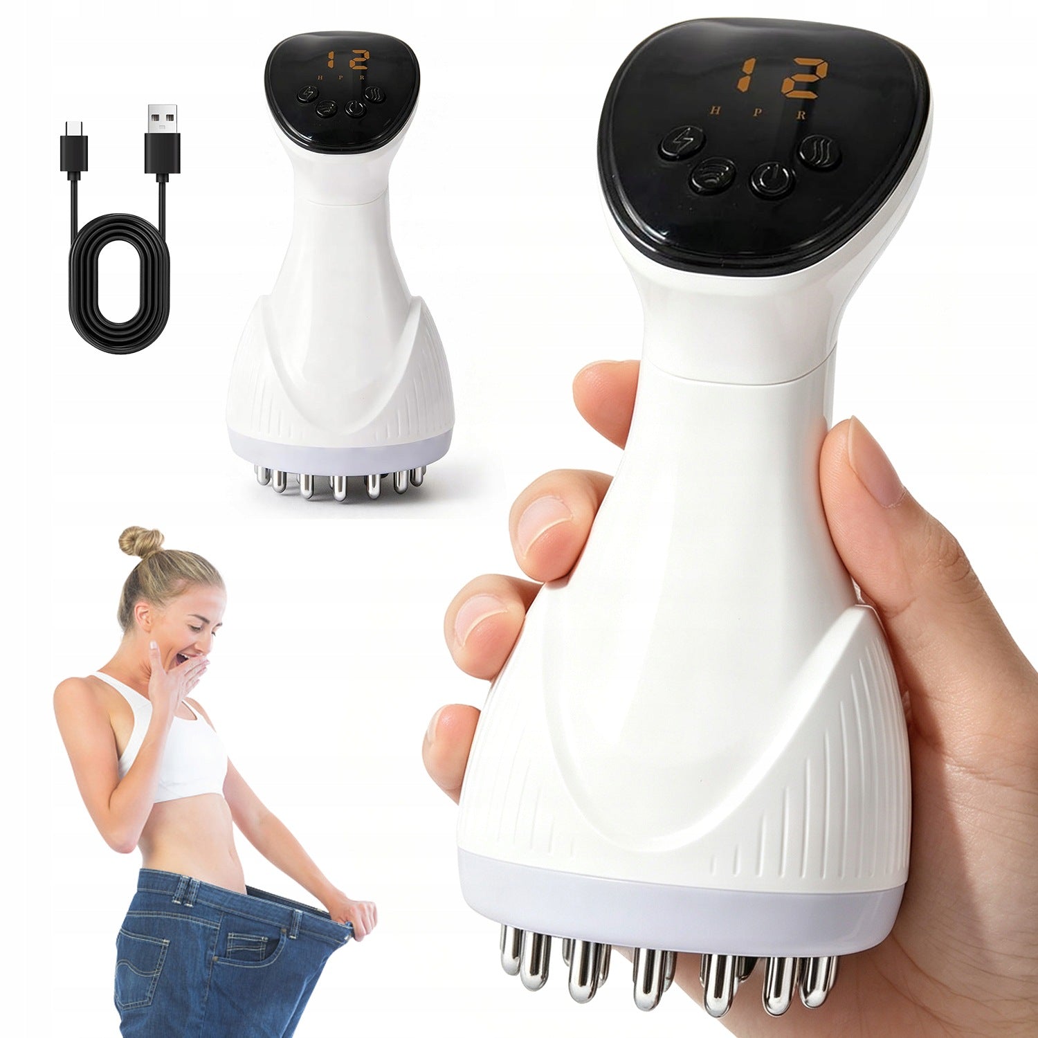BODY MASSAGER ANTI-CELLULITE ELECTRIC WIRELESS 1500MAH WHITE