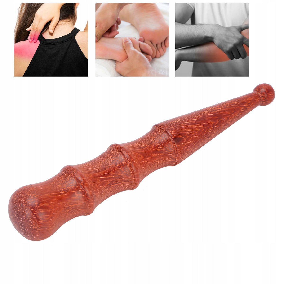 BODY MASSAGER GUA SHA WOODEN ACUPUNCTURE ACUPRESSURE Color brown