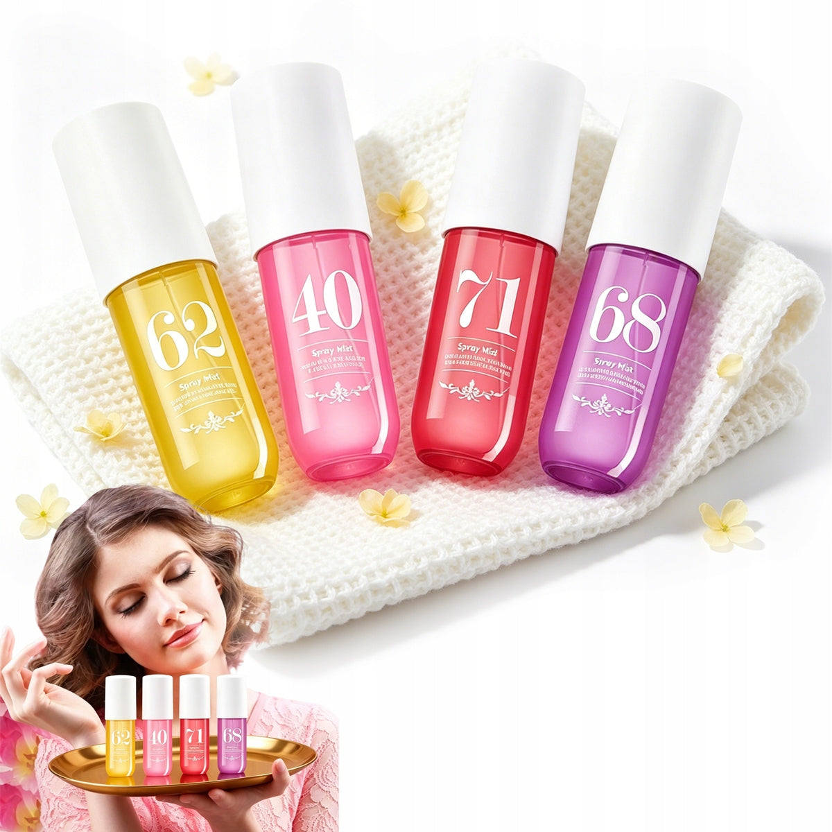 BODY MIST 62 71 68 40 FRUIT BODY MIST LONG LASTING 90ML 4 Pcs