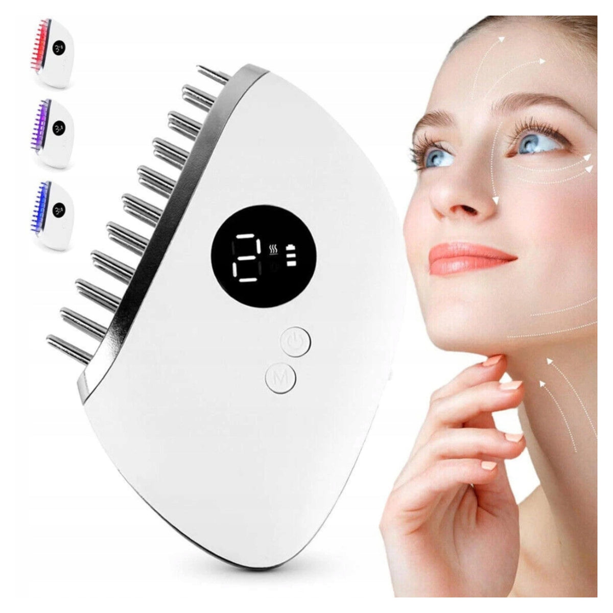 BODY SCALP MASSAGER EMS LED GUA SHA LIGHT THERAPY MICROCURRENT 9 LEVELS