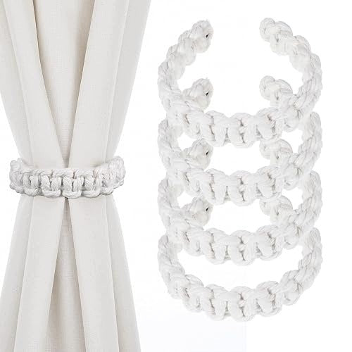 BOHO COTTON BRAIDED CURTAIN HOLDERS SET OF 4 Brand no brand