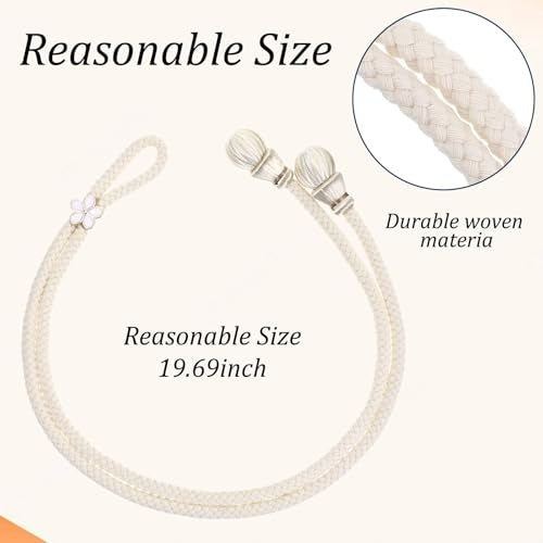 BOHO CURTAIN GARTERS BEIGE ADJUSTABLE CURTAIN HANDLES COTTON 2 PCS Manufacturer code Bez marki