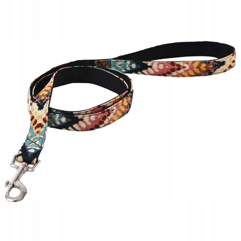 BOHO LEASH with Pattern Stylish for Walking Short for Dog BARRY KING 1,2m/1,5cm