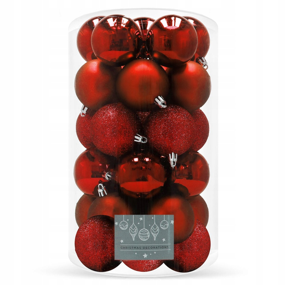 Set Weihnachtsspielzeug (rot, 6 cm, 30 Stk.) 