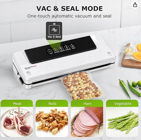 BONSENKITCHEN VS2000 FOOD VACUUM SEALER WITH 120W POWER Manufacturer code 41241