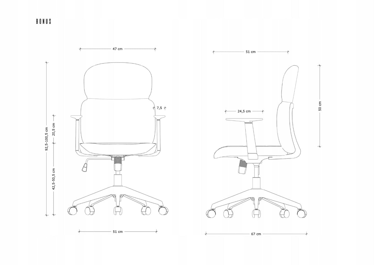 BONUS Swivel Armchair Blue Adjustable 130 kg | Comfortable Office Chair Packaging status original