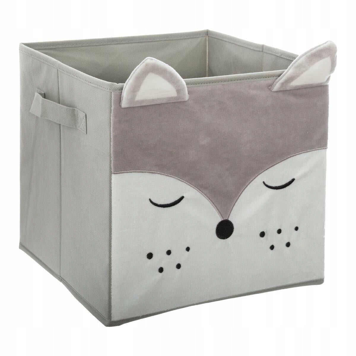 BOOKCASE BOX grey FOX MADE OF FABRIC 29x29 cm