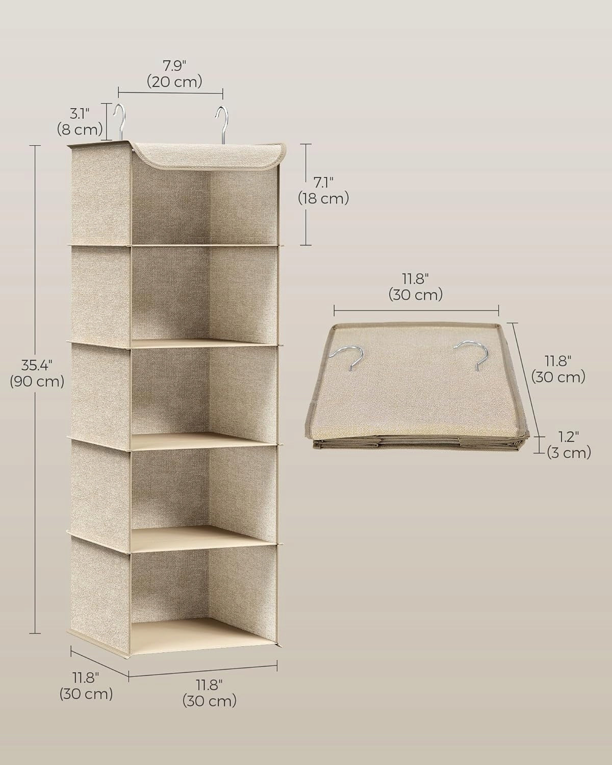 BOOKCASE HANGING MATERIAL SHELVES FOR CLOSET CLOTHES ORGANIZER FOLDING Packaging status original