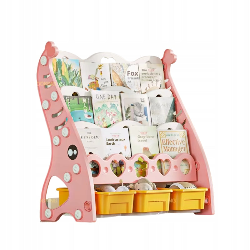 BOOKCASE TOY CABINET CONTAINER PLASTIC ORGANIZER PINK