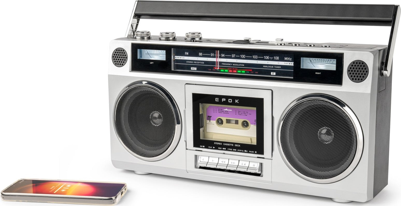 BOOMBOX Ghetto Blaster Retro with cassette recorder - BigBen Packaging status original