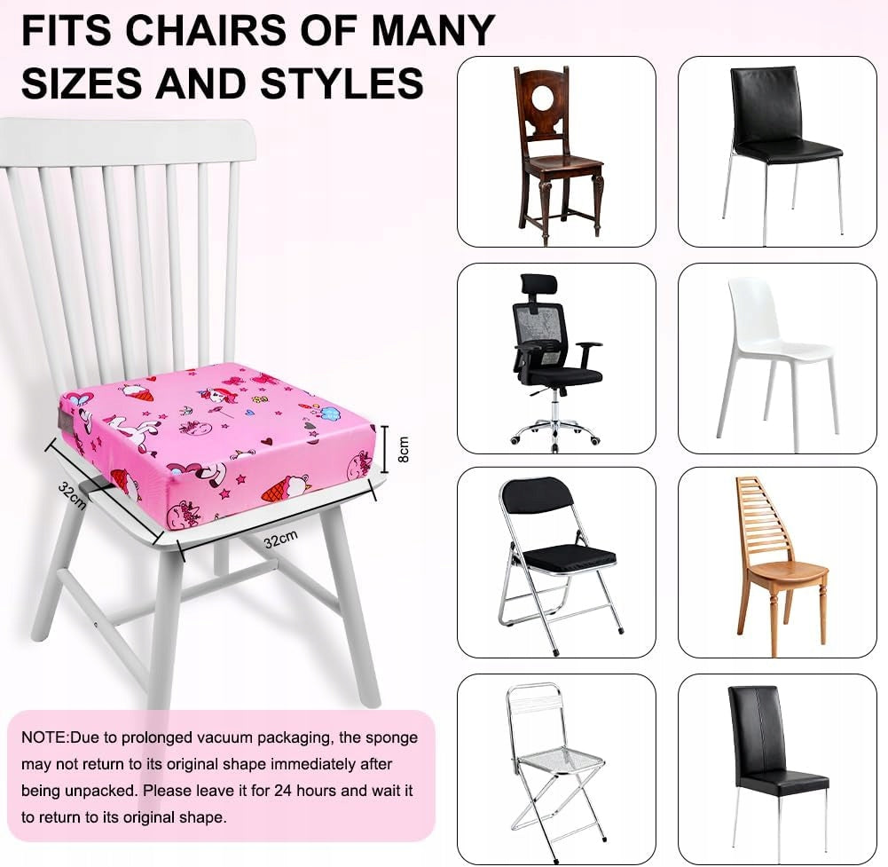 BOOSTER SEAT FOR CHILDREN CHAIR CUSHION STRAPS GIFT Color multicolor
