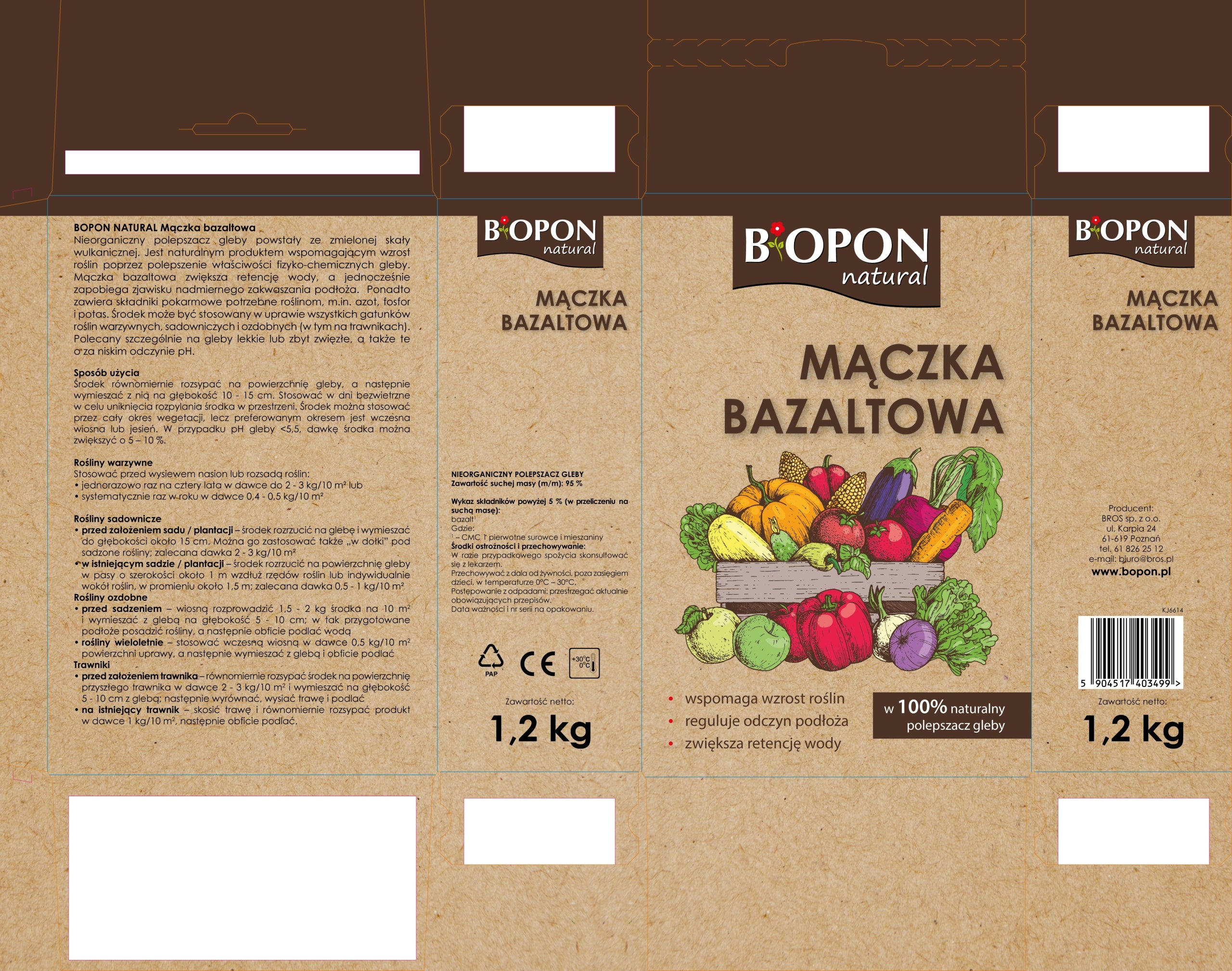 BOPON Basalt meal, 100% natural soil improver Biopon 1,2 kg Manufacturer code 2129