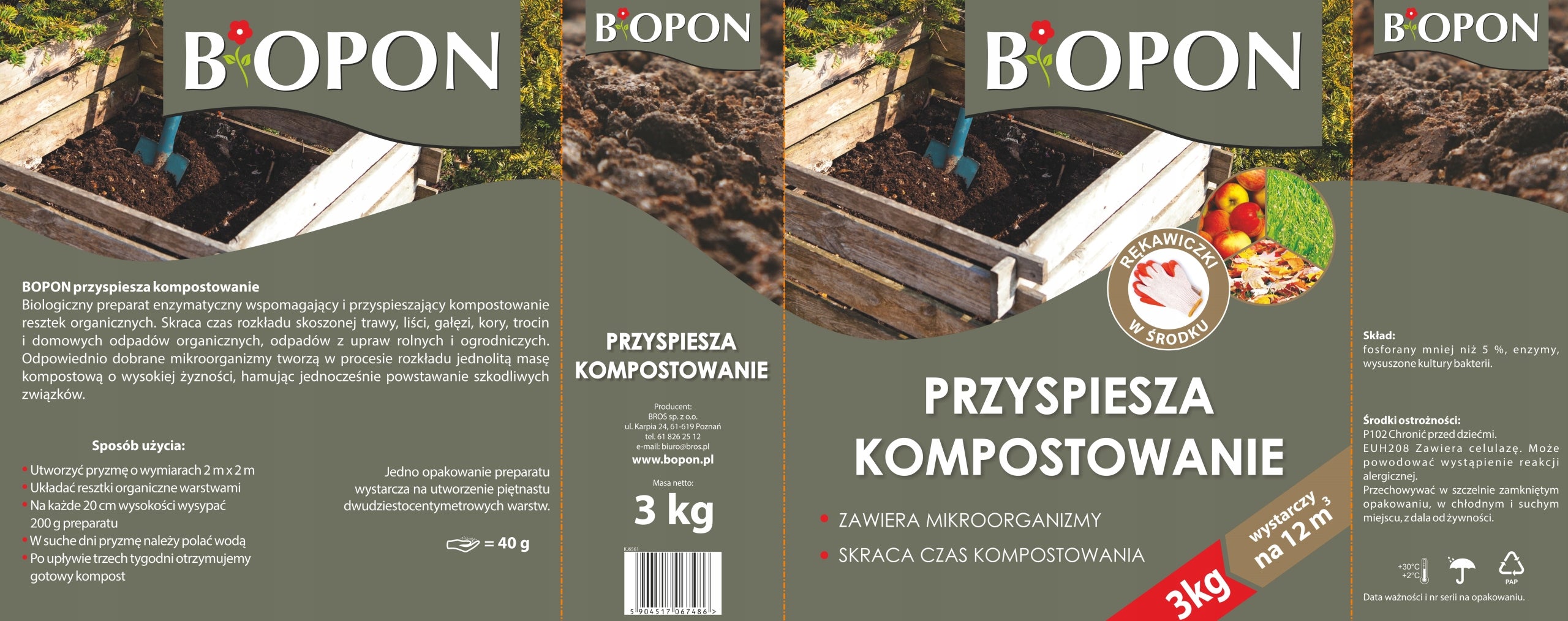 BOPON Composter accelerates composting Biopon 3 kg - 2 PACK Manufacturer Bros