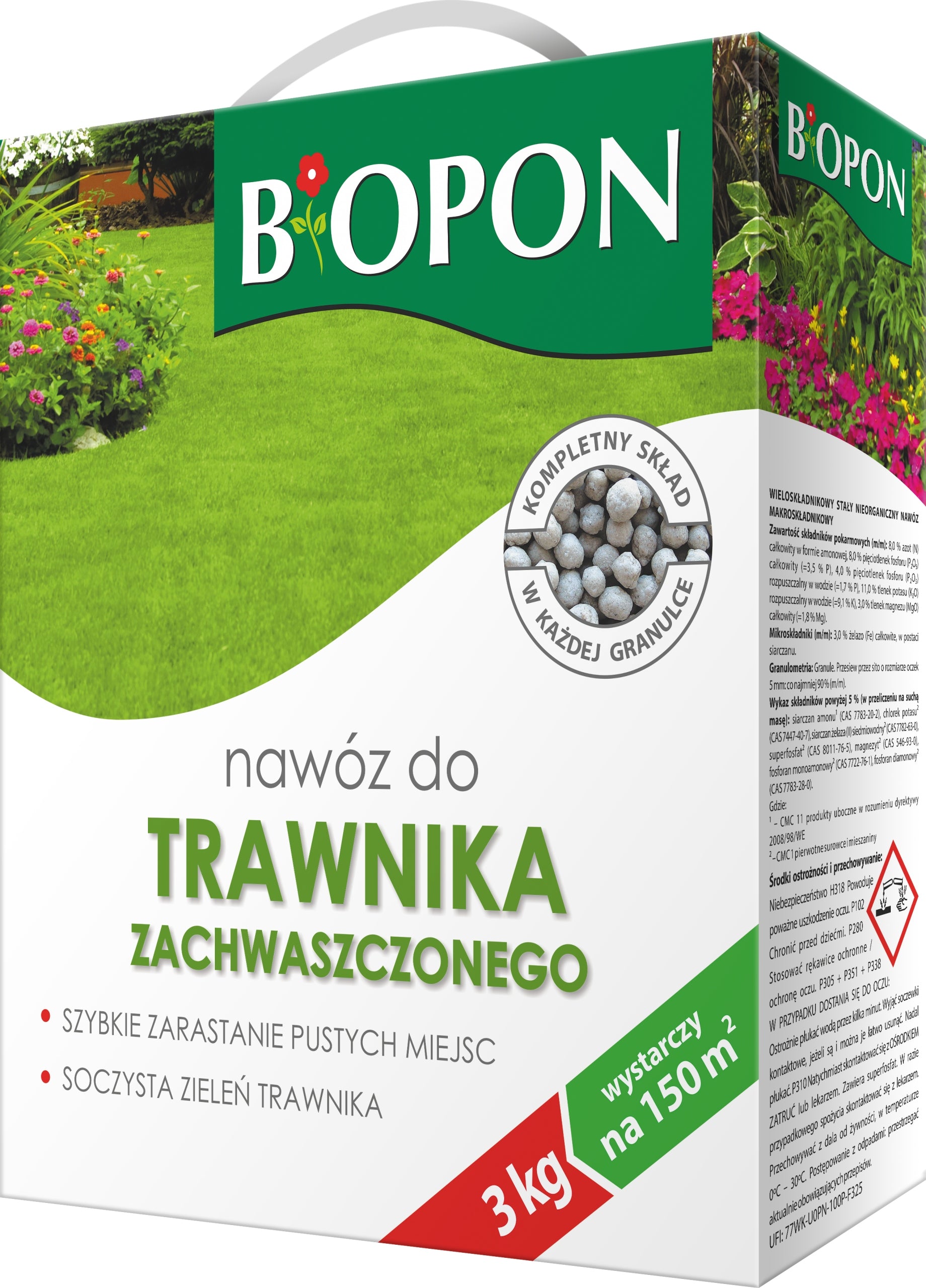 BOPON Granulated Fertilizer for Weeded Lawn Biopon 3 kg