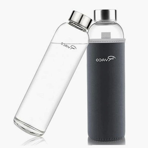 BOROSILICATE GLASS BOTTLE 1000 ML WITHOUT BPA SEALED FOR SCHOOL AND SPORT