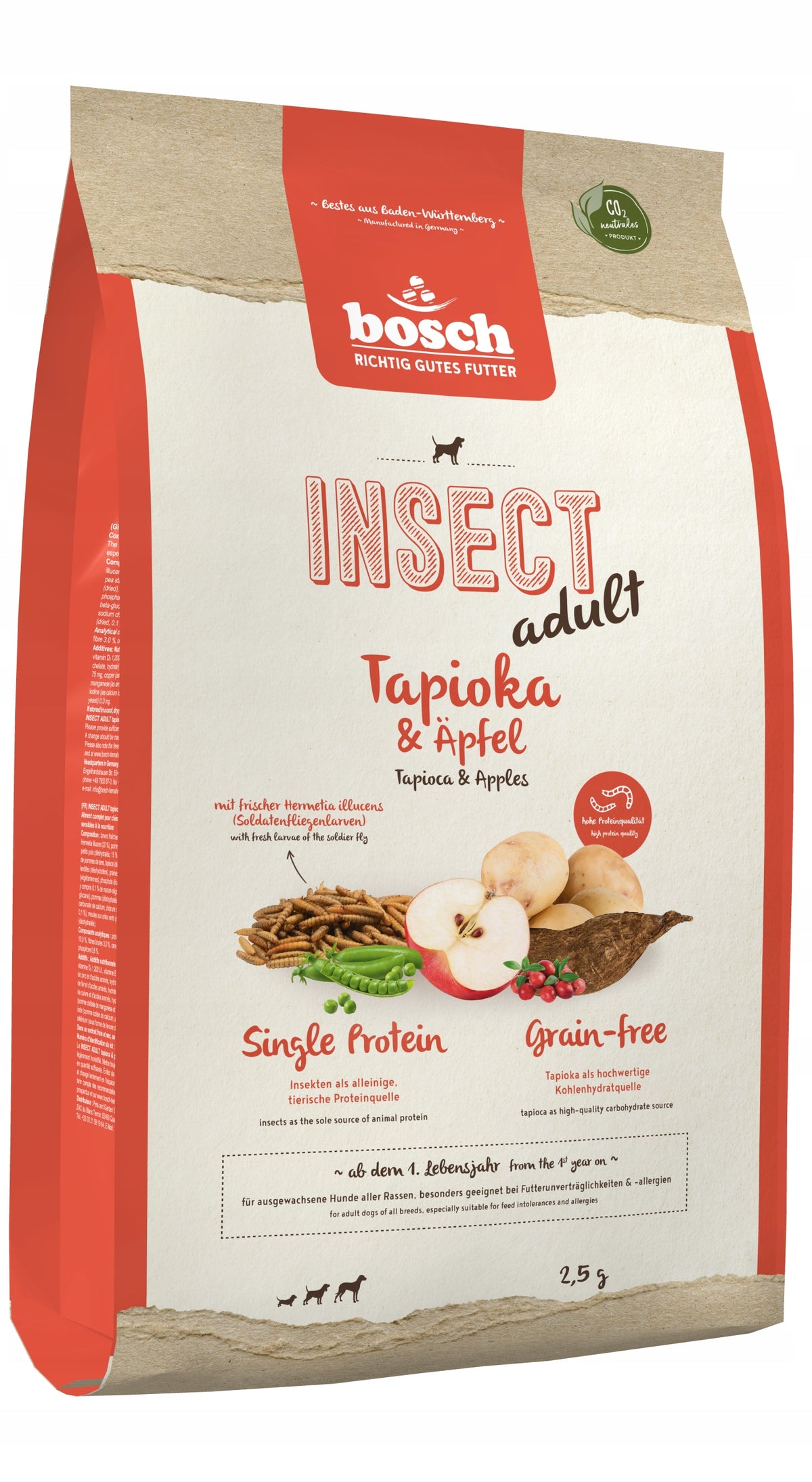 BOSCH ADULT INSECT DRY DOG FOOD WITH INSECTS 2,5KG Brand Bosch