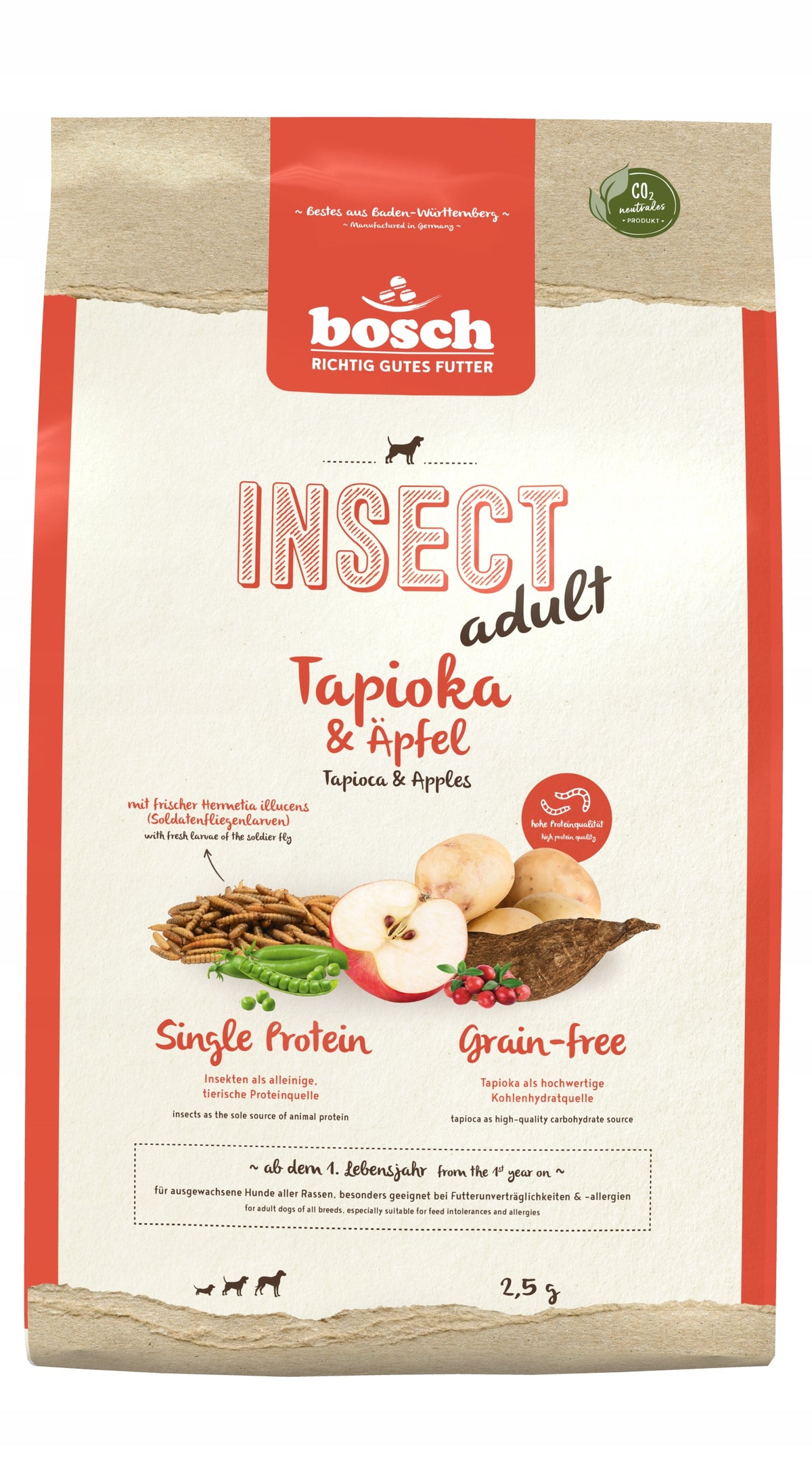 BOSCH ADULT INSECT DRY DOG FOOD WITH INSECTS 2,5KG