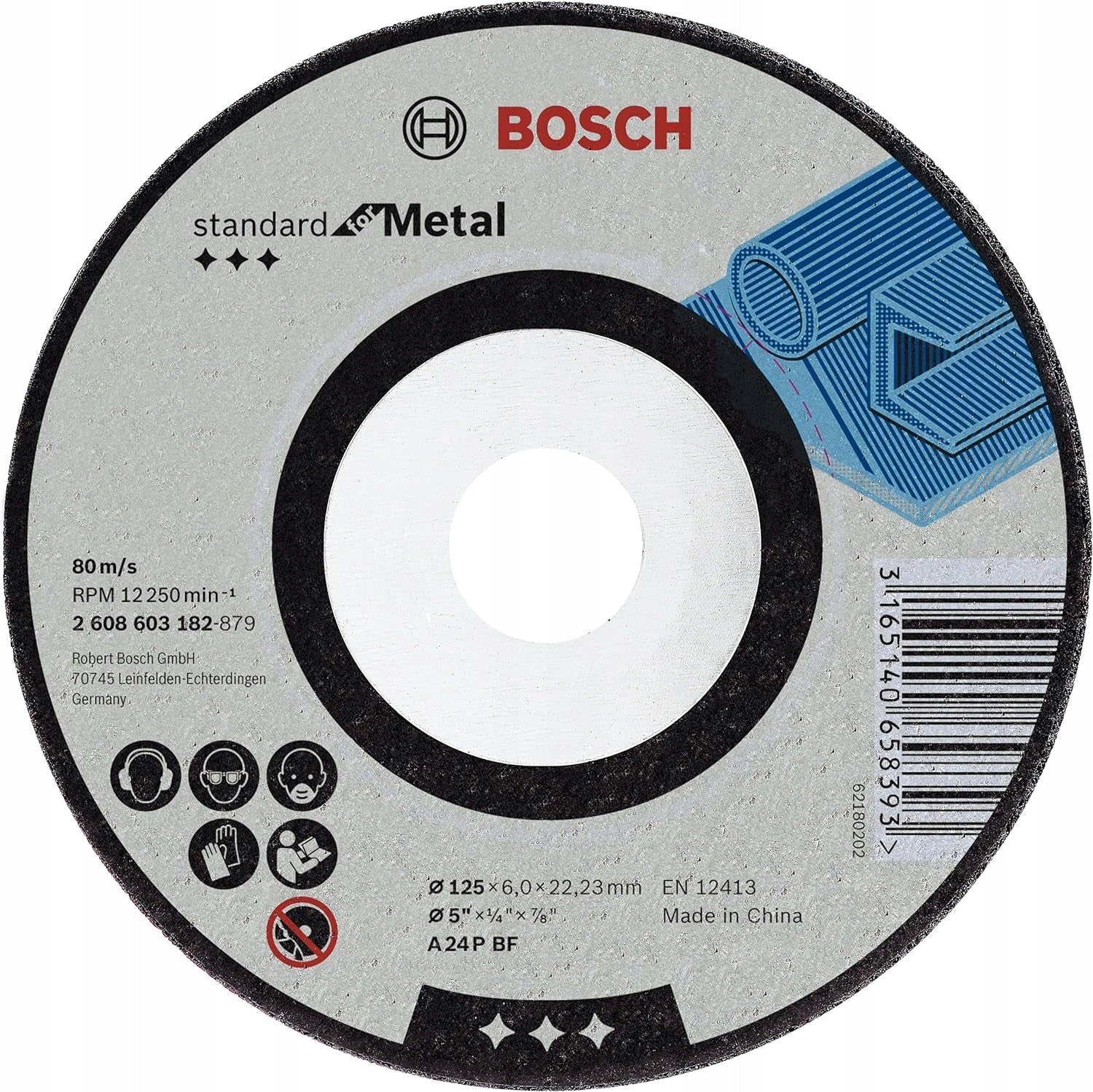 BOSCH CORUNDUM DISC FOR GRINDING STEEL 125/6,0 MM