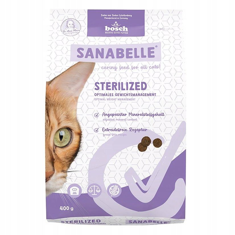 BOSCH SANABELLE STERILIZED COMPLETE DRY CAT FOOD AFTER CASTRATION 400g