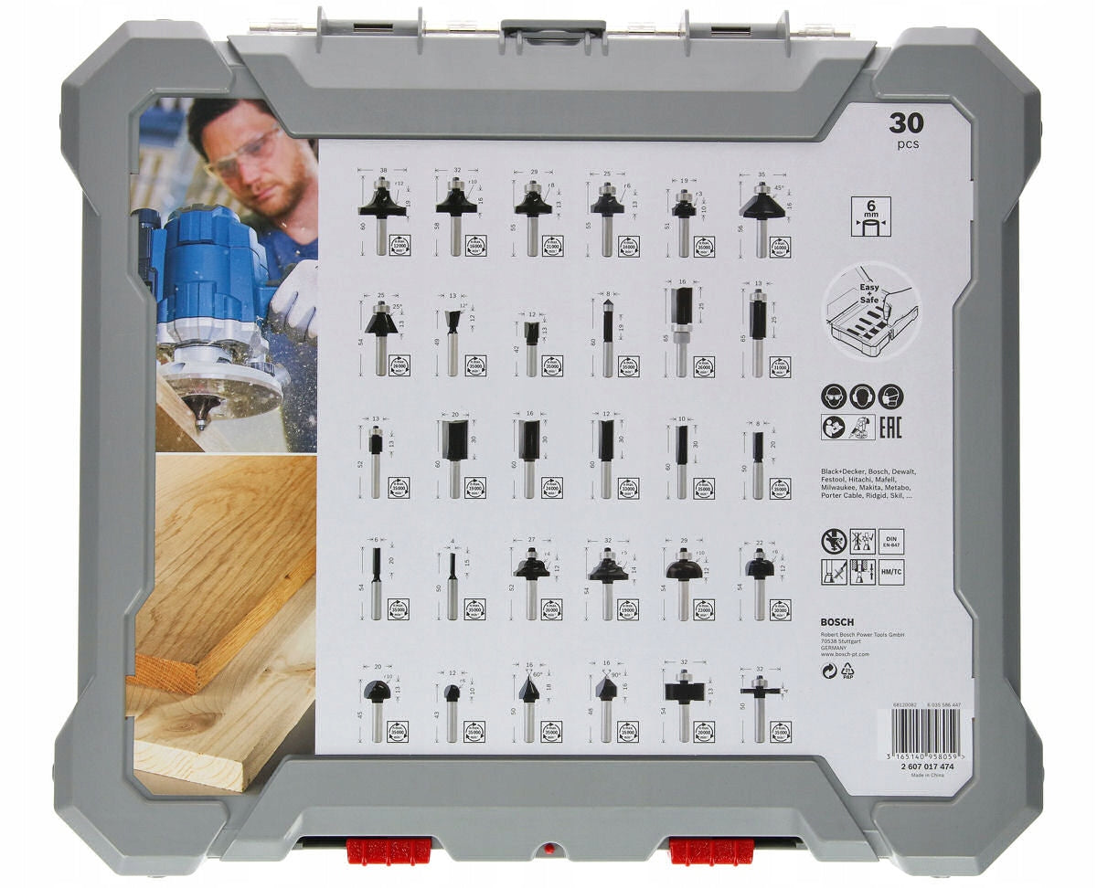 BOSCH SET OF 30 WOOD CUTTERS GRIP 6mm Manufacturer code 2607017474