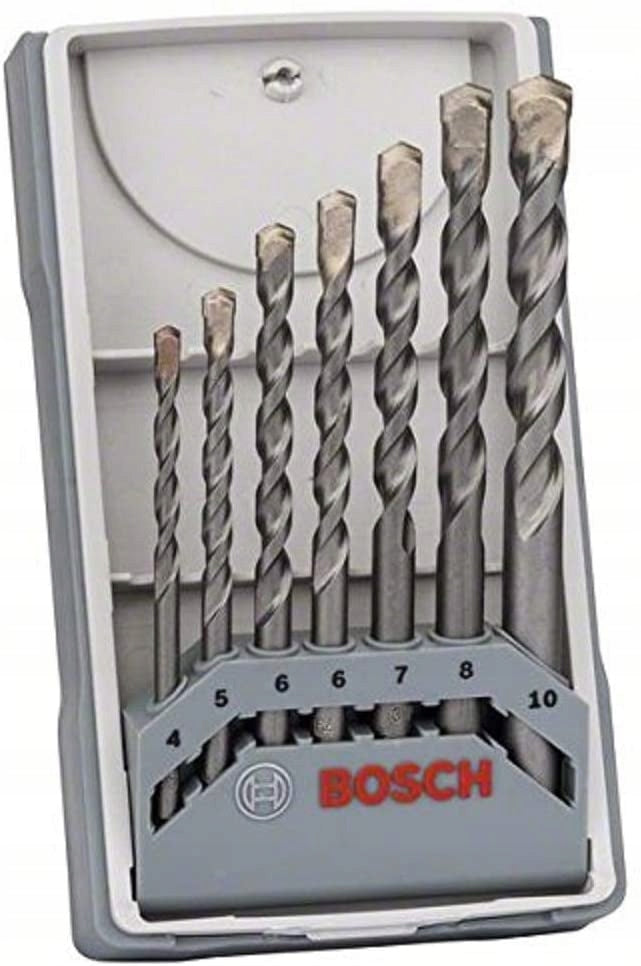 BOSCH SILVER PERCUSSION concrete drill bit set 4-10 7 pieces Mounting type cylindrical