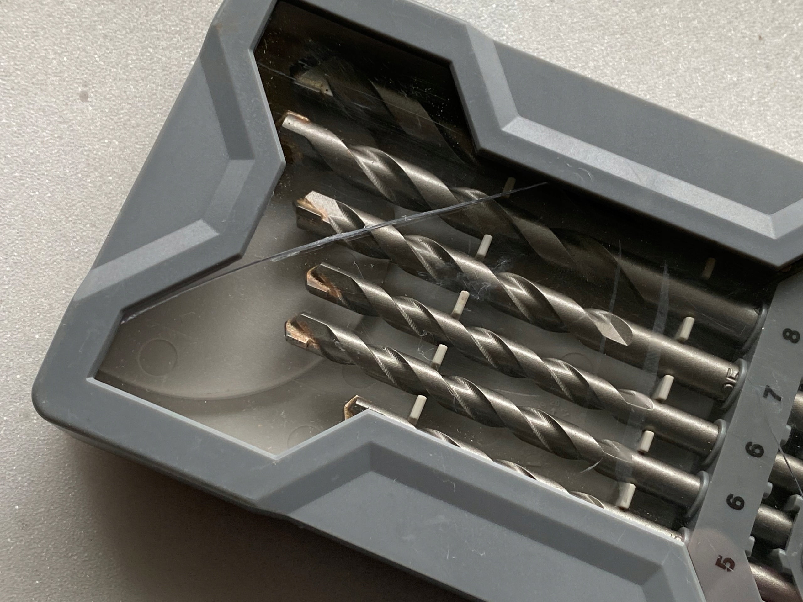 BOSCH SILVER PERCUSSION concrete drill bit set 4-10 7 pieces Packaging status original