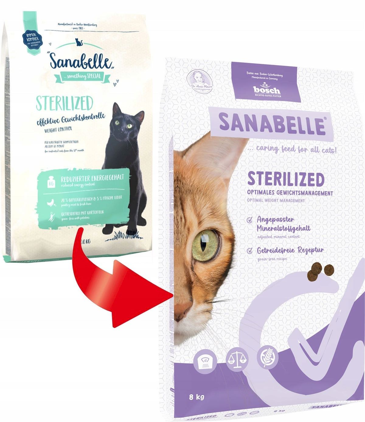 BOSCH Sanabelle STERILIZED without grains 400g Packaging status original