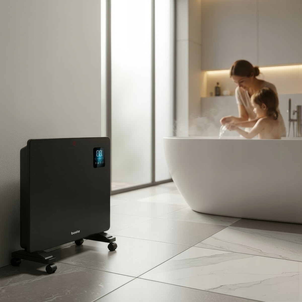 BOSTE ELECTRIC CONVECTOR HEATER ENERGY EFFICIENT 2000W WIFI LED Packaging status original
