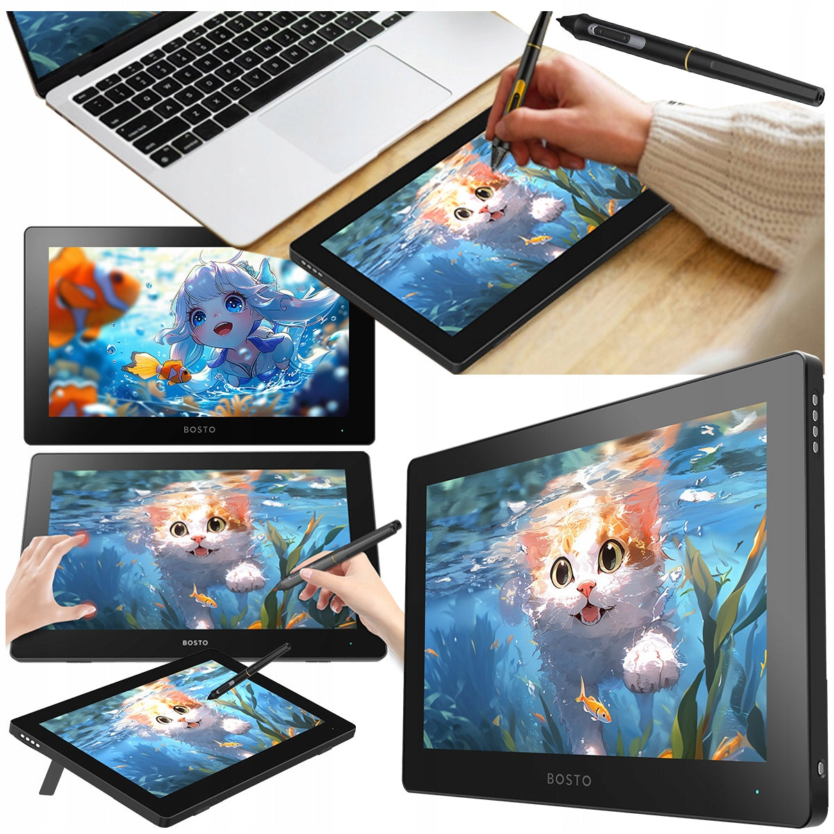 BOSTO BT-16HDT V2 Graphics Tablet with Pen 15.6'' TOUCH PROFESSIONAL
