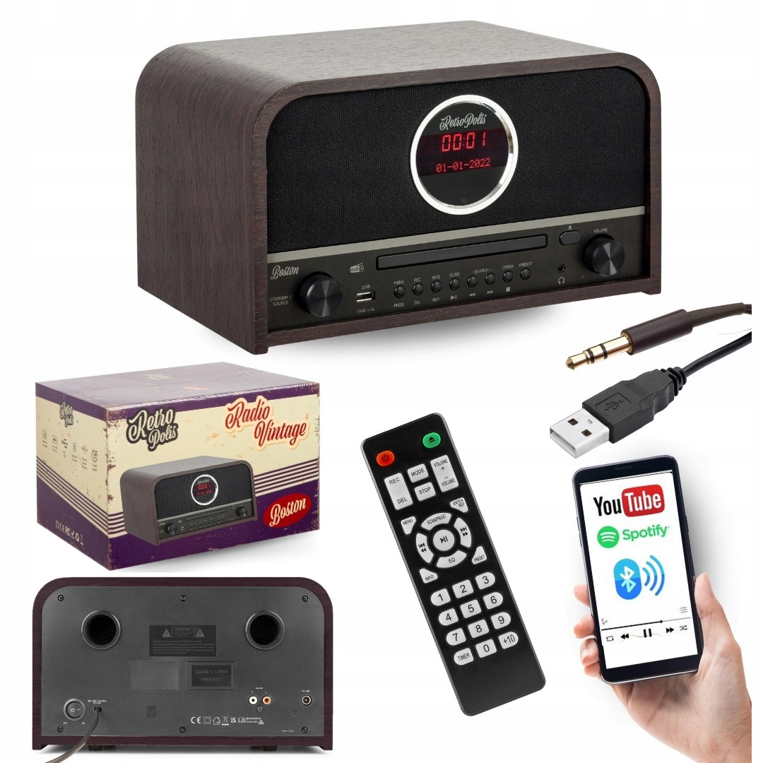 BOSTON Network AM/FM DAB+ DIGITAL USB-A BLUETOOTH CD LED Packaging status original