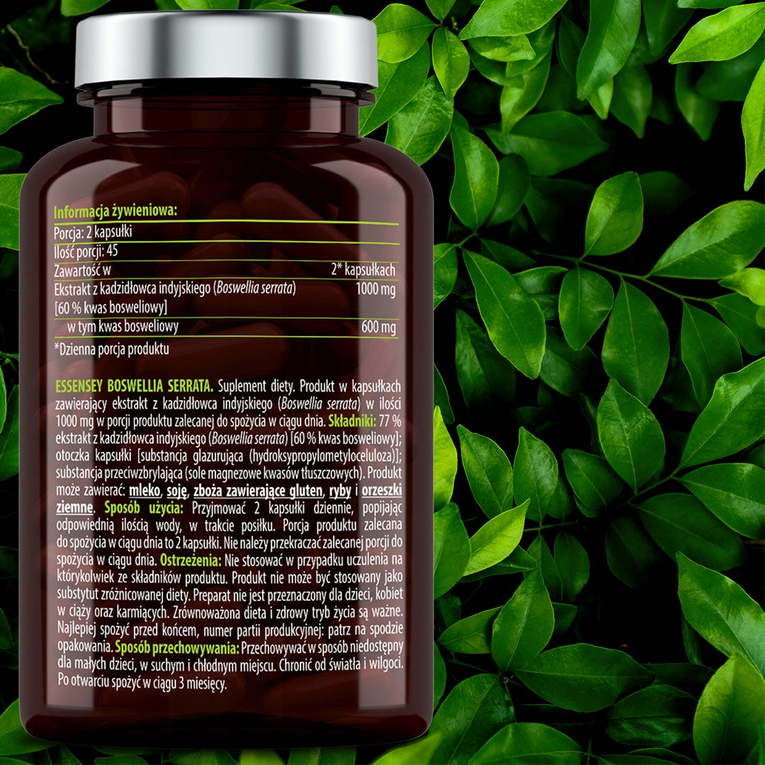 BOSWELLIA SERRATA 1000 MG FOR JOINTS AND BONES 90 VEGETABLE CAPS INDIAN BOSWELLIA Name Boswellia Serrata