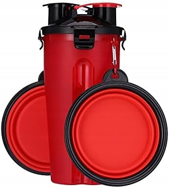 BOTTLE 2IN1 FOR FOOD AND WATER +2x FOLDING DOG BOWL TRAVEL