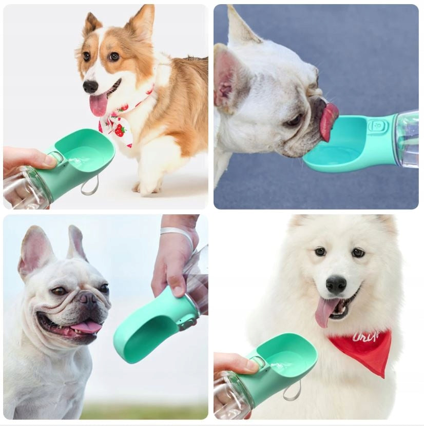 BOTTLE 2in1 Dog and Cat Container for WATER AND FOOD Color pink
