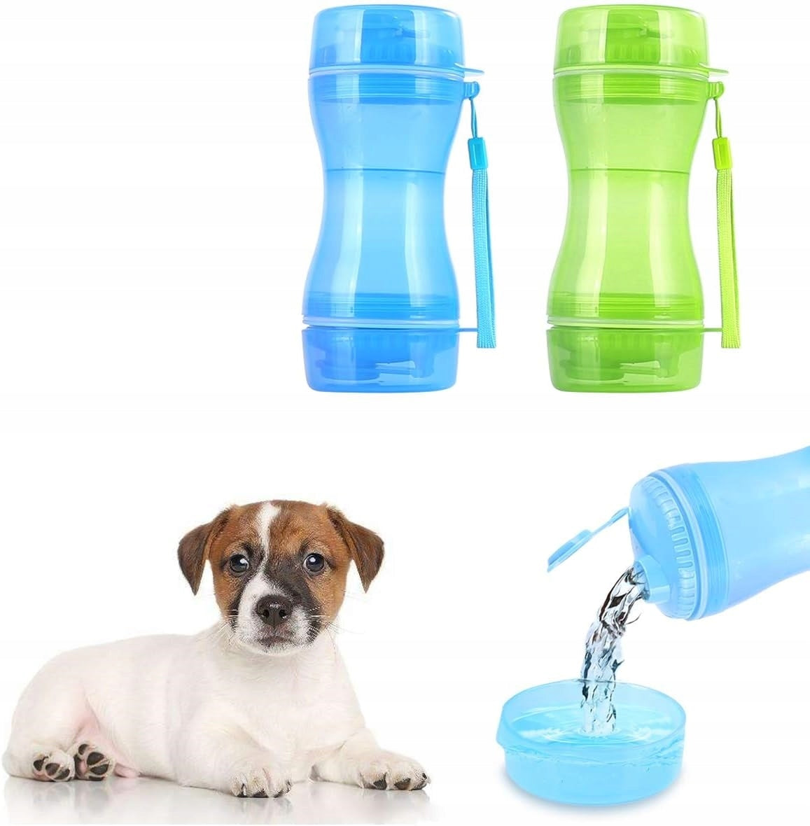 BOTTLE 3in1 FOR DOG 2 TRAVEL BOWLS BLUE 610 ml Brand no brand