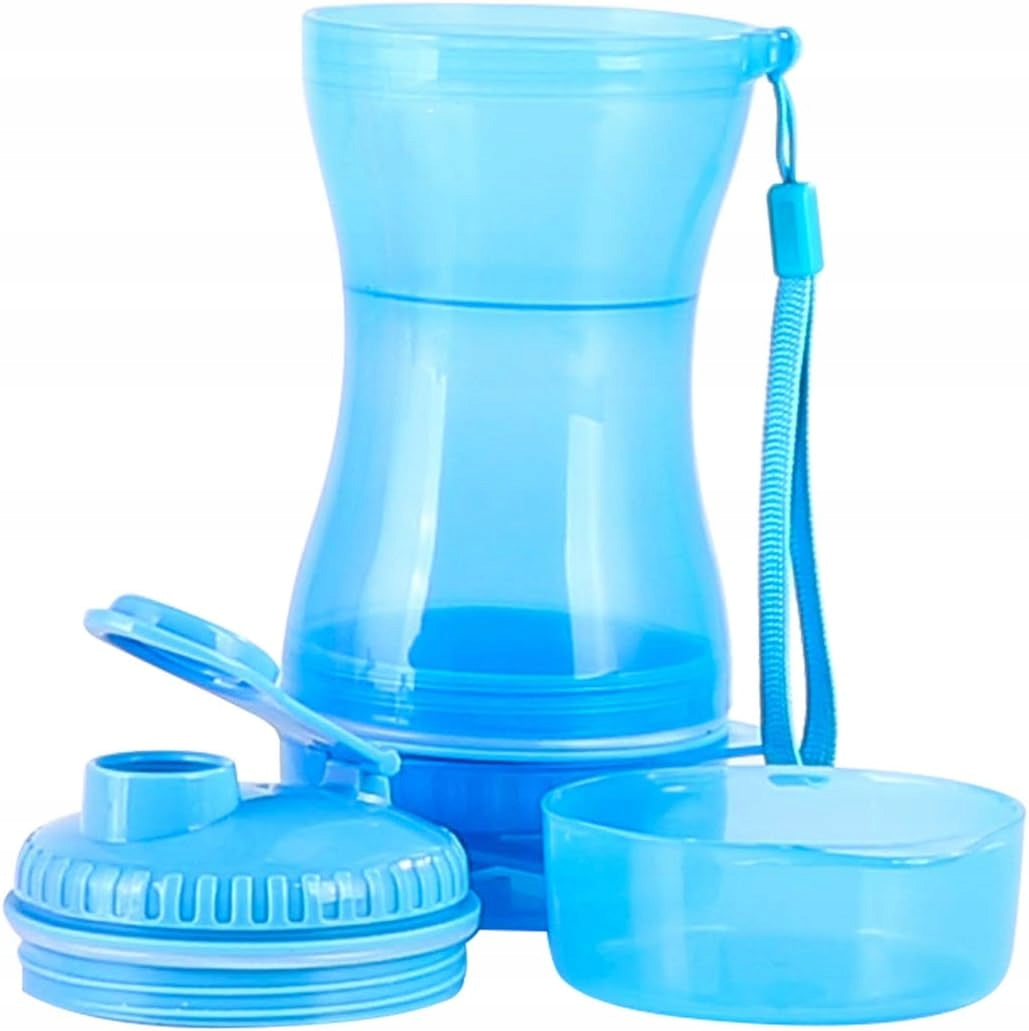 BOTTLE 3in1 FOR DOG 2 TRAVEL BOWLS BLUE 610 ml Material made from a synthetic material