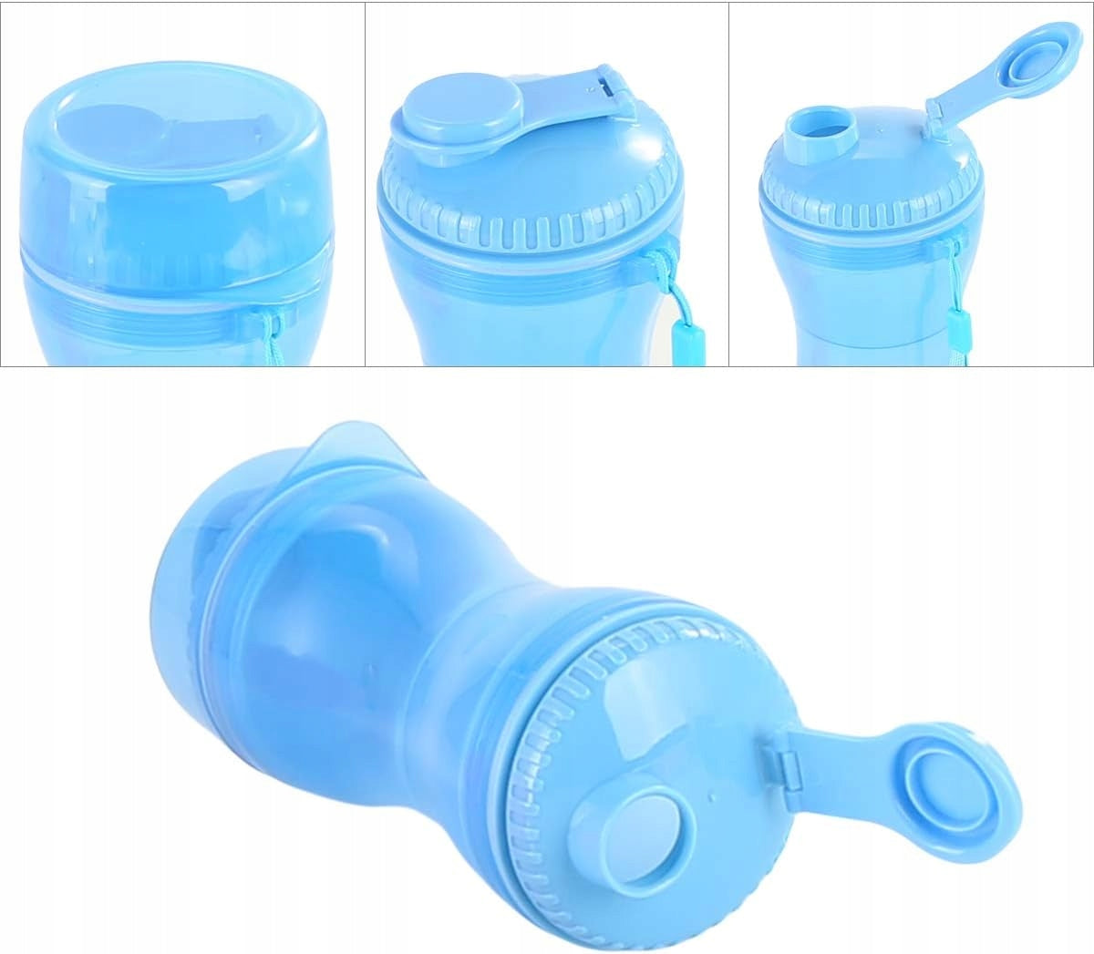 BOTTLE 3in1 FOR DOG 2 TRAVEL BOWLS BLUE 610 ml Trade name BUTELKA BIDON POIDŁO 2 MISKI dla PSA POIDŁO ZIELONA NIEBIESKA