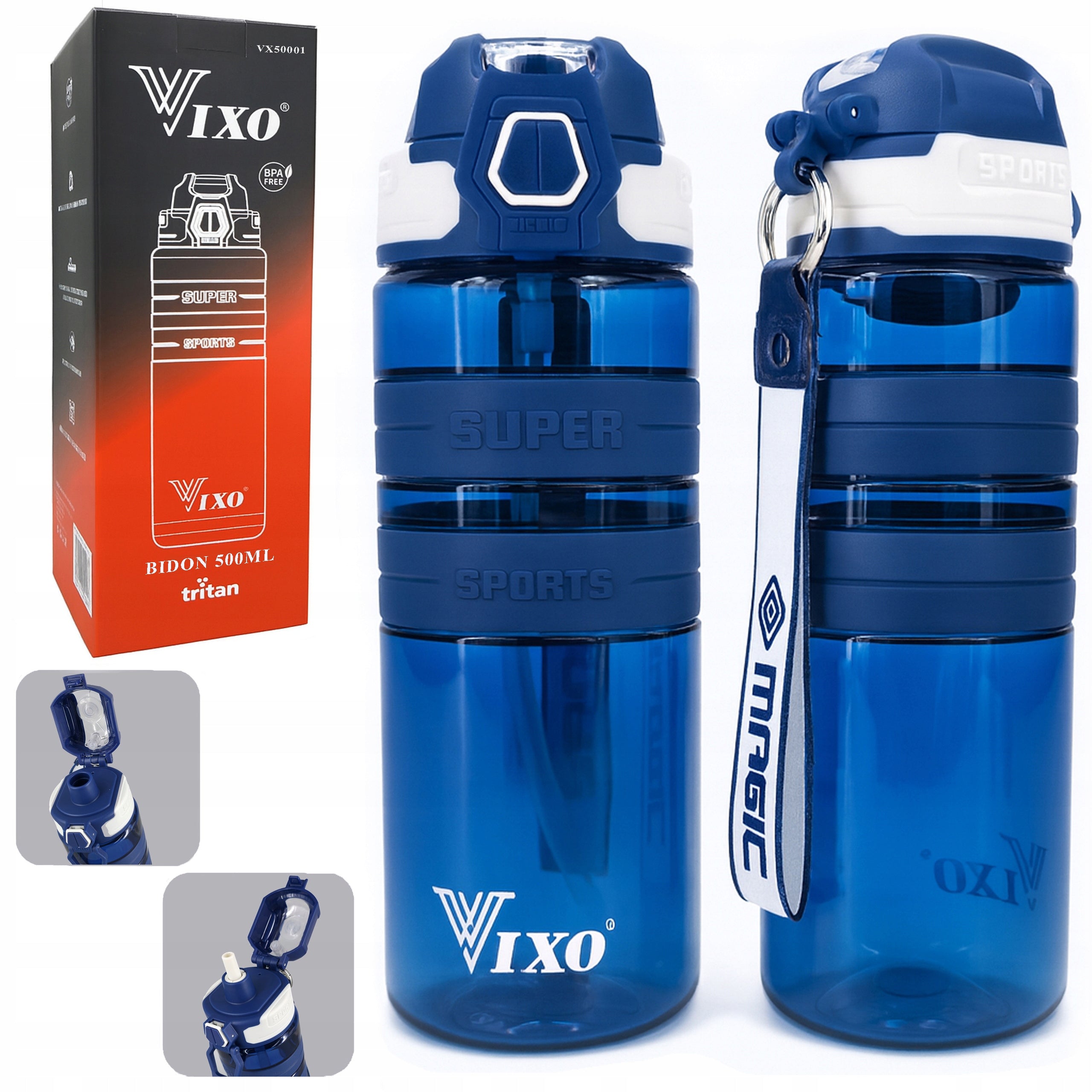 BOTTLE 500ML BPA FREE FOR BIKE TRITAN SEALED WITH SPORTS MEASURING CUP